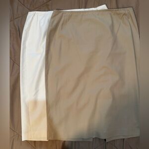 Lafayette 148 New York Tan and Cream Skirt Set